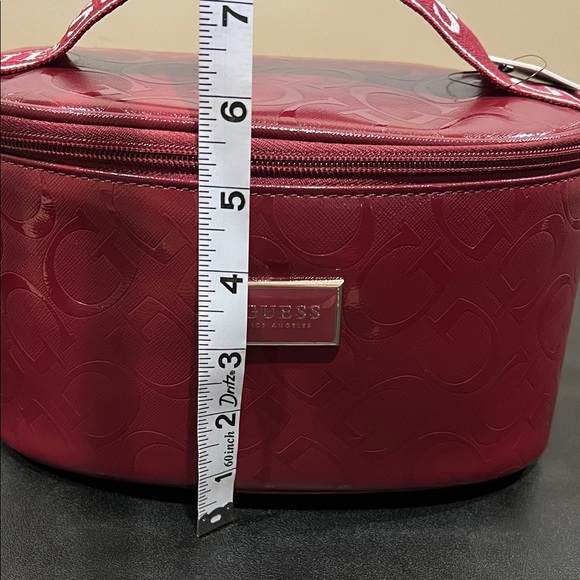 Guess | Iconic Logo Glossy Wine Cosmetic Case - Picture 10 of 12